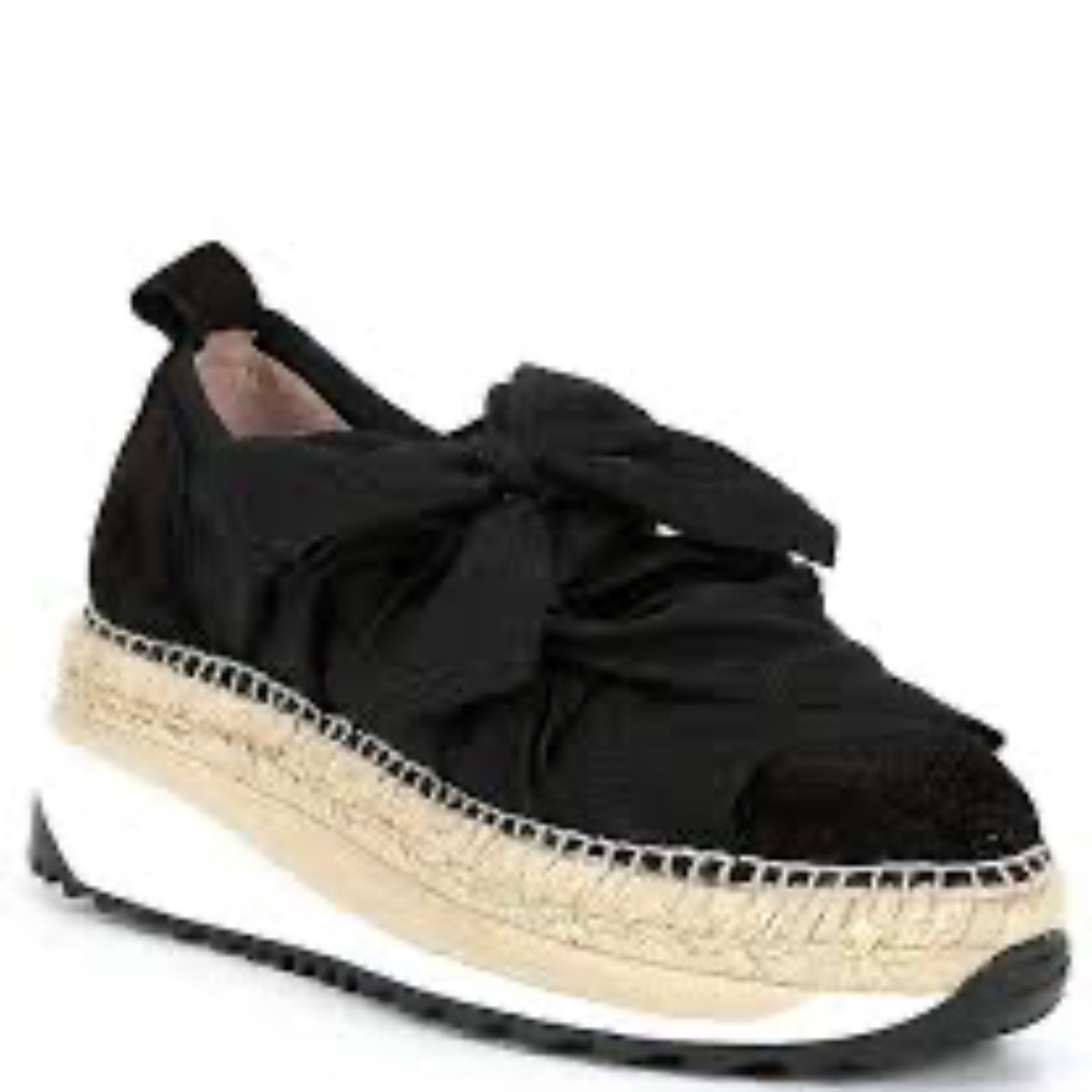 Free People Chapmin Suede Bow Detail Espadrille Platform Wedge Sneakers